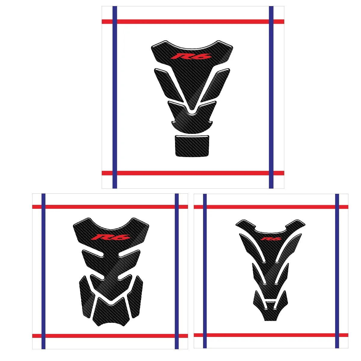 3D Carbon Look Motorcycle Tank Pad Protector Decal Stickers Case for YAMAHA R6 R6S YZF-R6