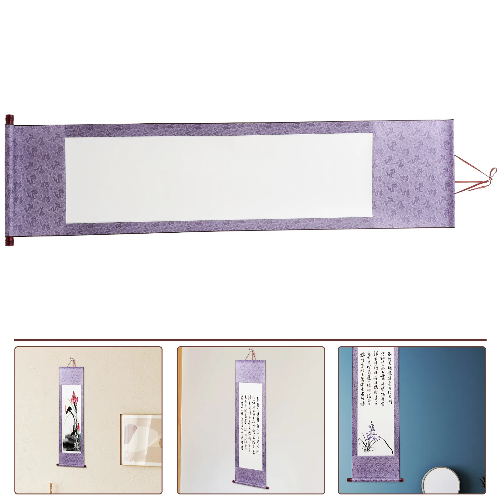 

Настенные свитки имитация шелка бумага два фута удлиненная рисовая каллиграфия французский подвесной вертикальный (Золотой)