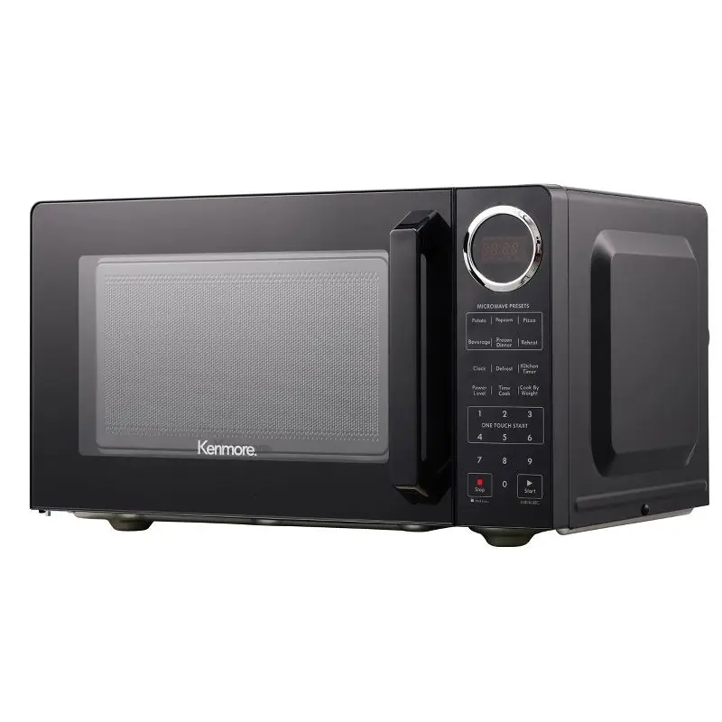 Efficient Heating and Defrosting: Black 0.9 cu-ft Microwave
