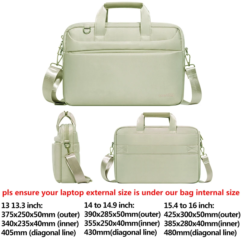Borsa a tracolla per laptop 13,3 14 Borse a tracolla per notebook da 15,6 pollici per MacBook Air Pro 13 15 16" HP Dell Lenovo Asus Acer Surface - immagine 6