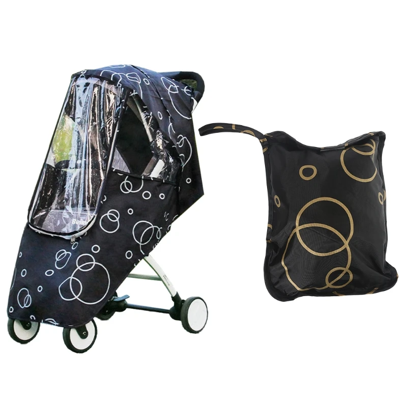 

Stroller's Cartoon Rain Cover Weatherproof Umbrella Wind Shield Fog for Children New Dropship