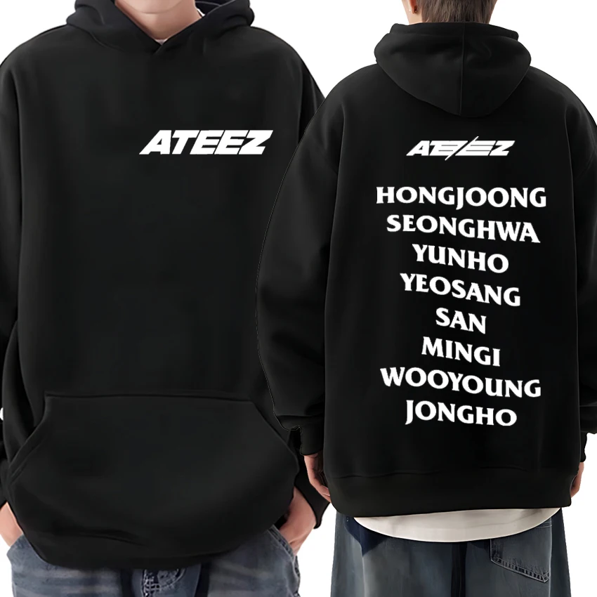 

Худи унисекс с принтом Kpop Ateez music Album Tour 2024, винтажный Повседневный Свитшот Y2k для мужчин и женщин, флисовые пуловеры с длинным рукавом, 2024