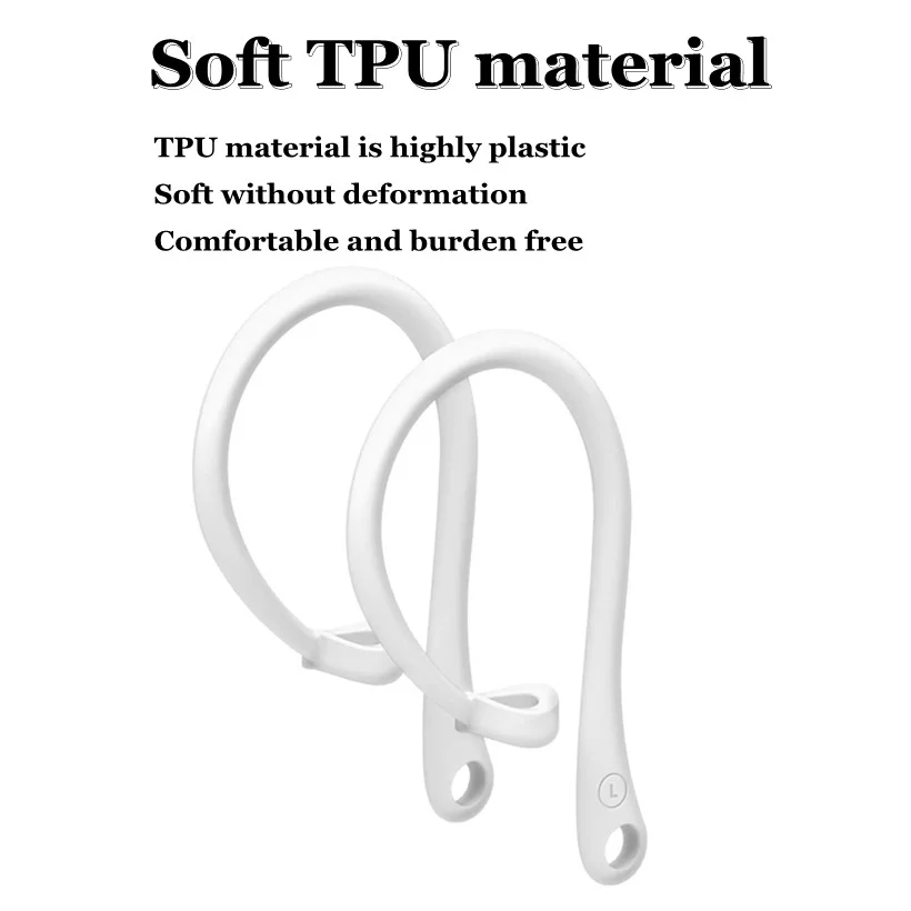 1Pair Anti-lost Earhook Eartips Secure Fit soft TPU Wireless Earphone Protective Accessories Holders For Apple AirPods 1 2 3 Pro