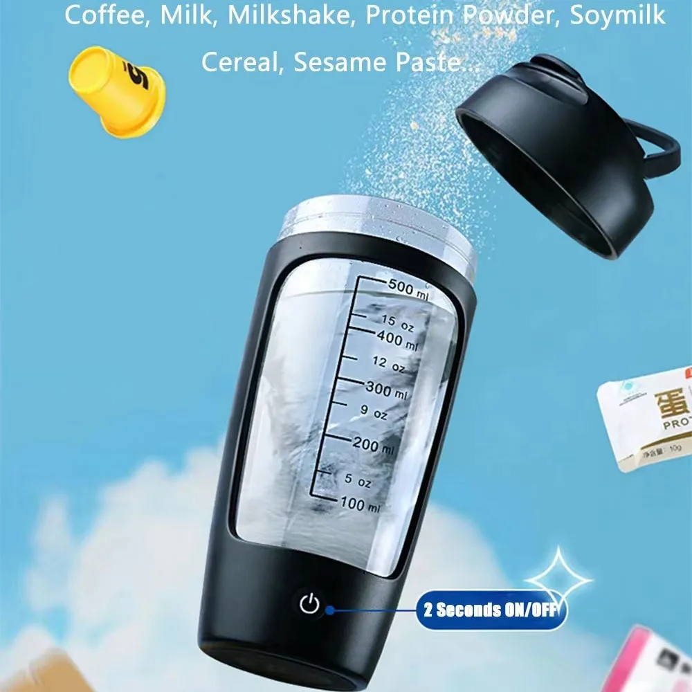 Electric Protein Shaker Bottle Portable 1200mAh Rechargeable Blender Cup Automatic Self Stirring Mug 650ml Mixing Cups for Fitne protein powder shaker cup