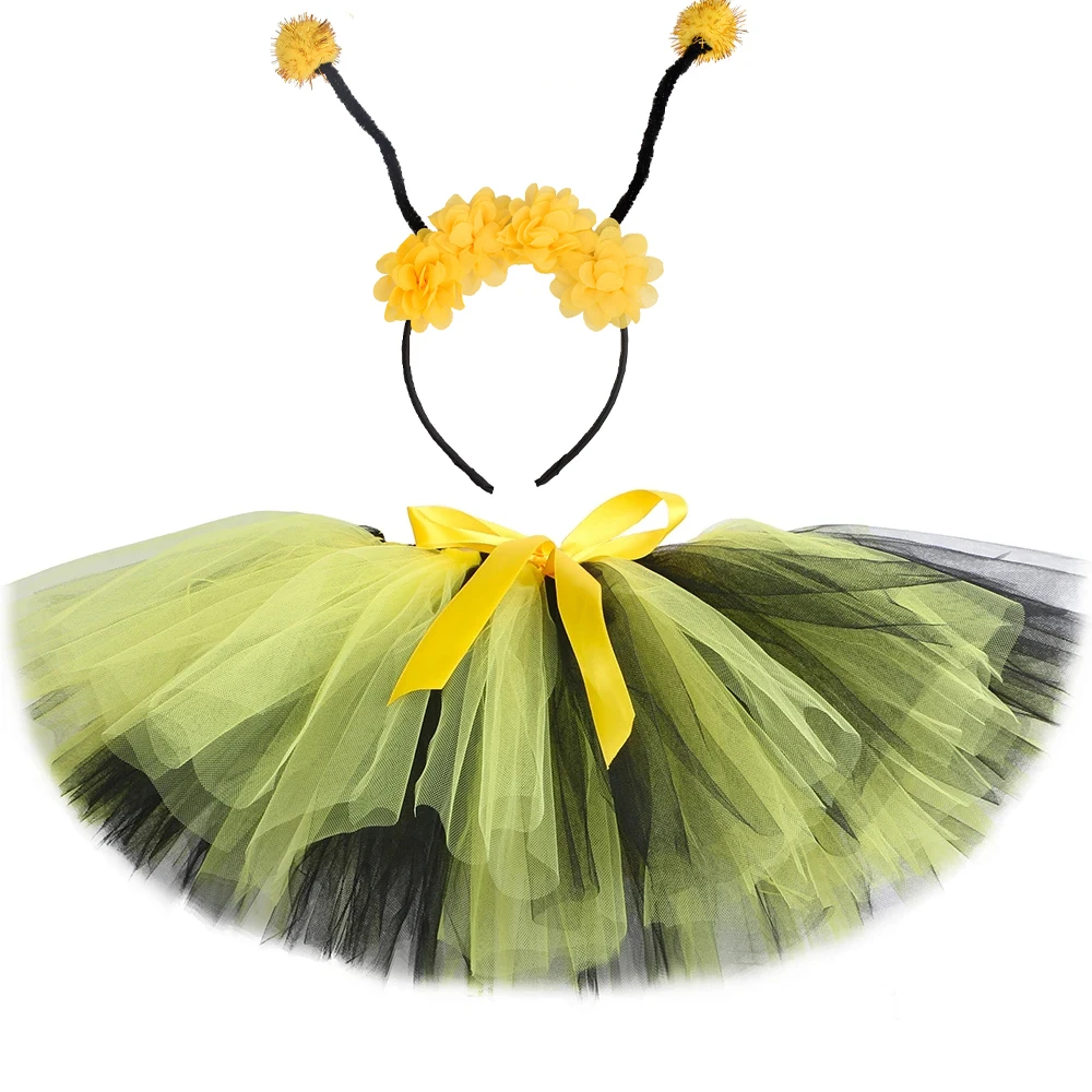 

Yellow/Black Fluffy Tutu Skirt Baby Birthday Party Bee Cosplay Costume Dance Ballet Tulle Skirt Newborn Photo Props 0-14Y