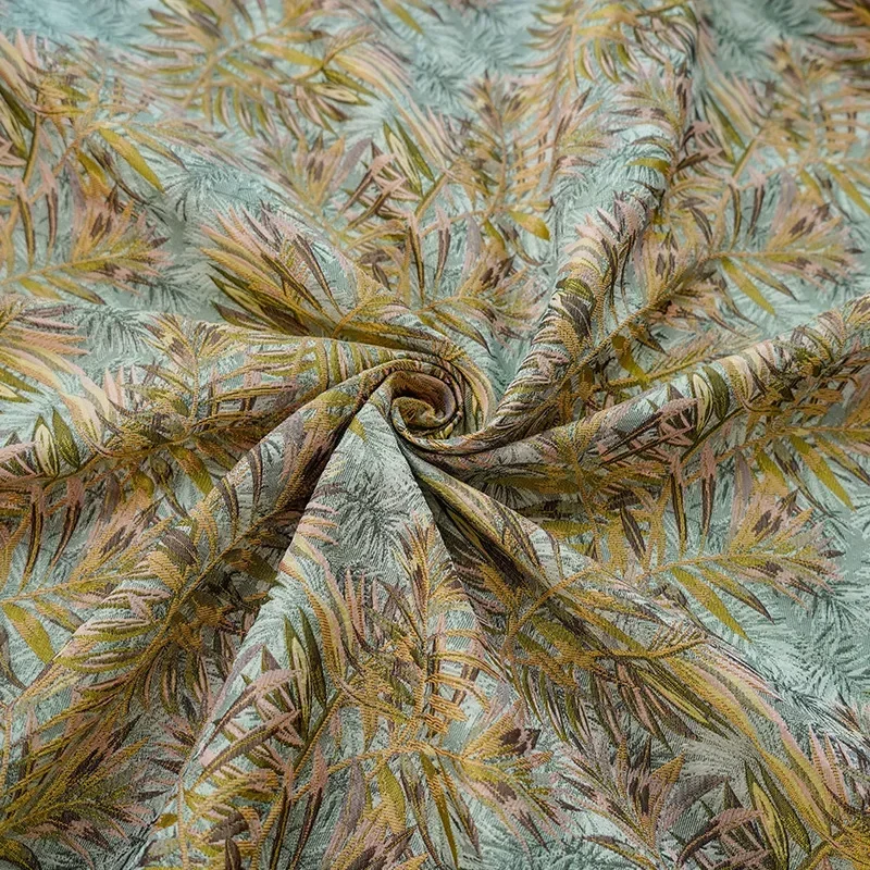 Blätter klassisches Garn gefärbt Jacquard Stoff Frühling Herbst Frauen Kleider tasche Kleidung DIY Näh stoff