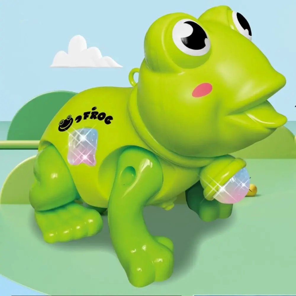 With Music Projection Electric Frog Educational Cartoon Frog Electric Pull Rope Frog Toys Reusable Plastic Classic