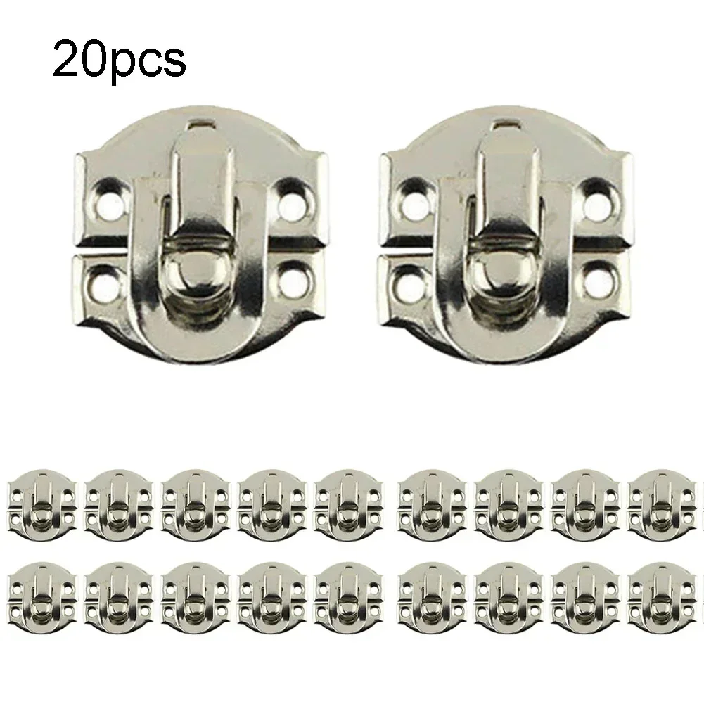 20x20mm Antique Hasps Iron Lock Catch Latches For Jewelry Box Buckle Suitcase Buckle Clip Clasp Wood Wine Box Latch 20pcs