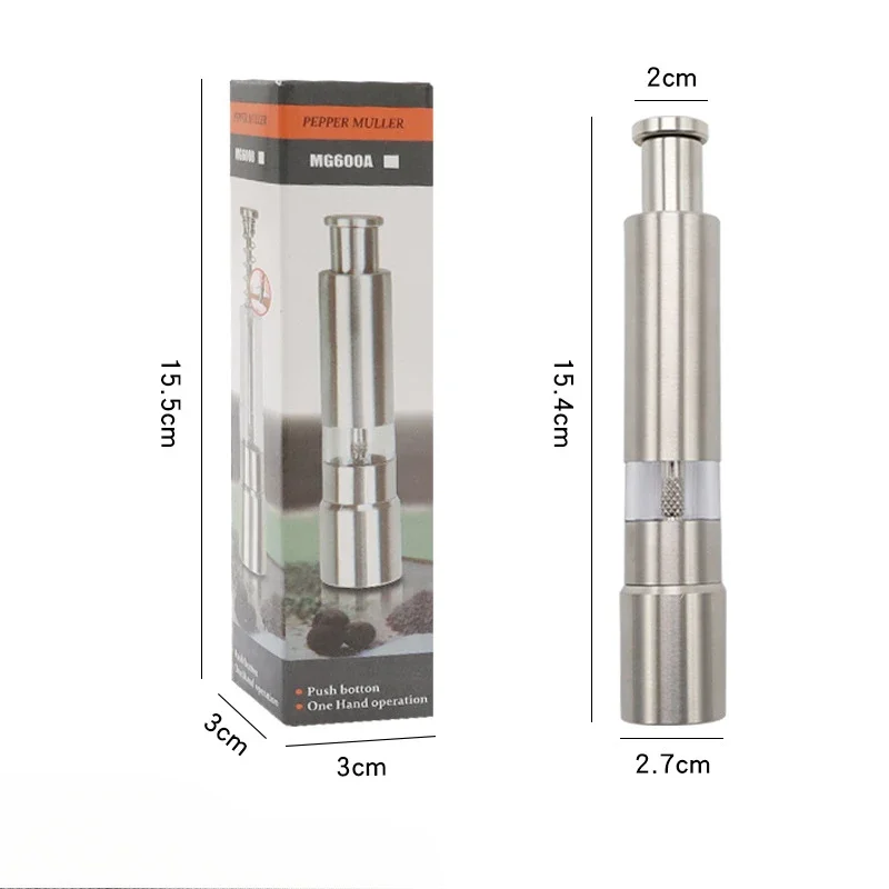 Stainless steel electric spice pepper coarse salt mini small grinding manual grinder manual seasoning bottle