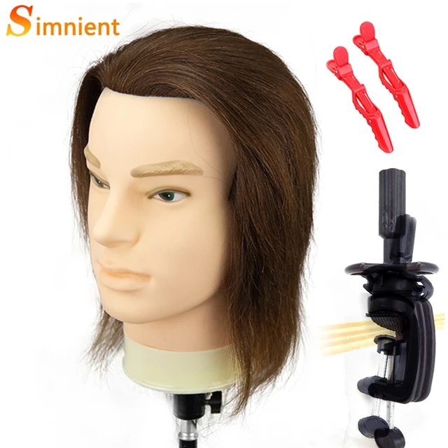 Training Mannequin Head Hair  Brown Training Mannequin Head - Brown 100%  Real Hair - Aliexpress