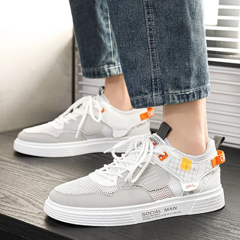Men's Shoes Summer Breathable Mesh Shoes Hollow Casual Trend Sports Board Shoes - Image 4