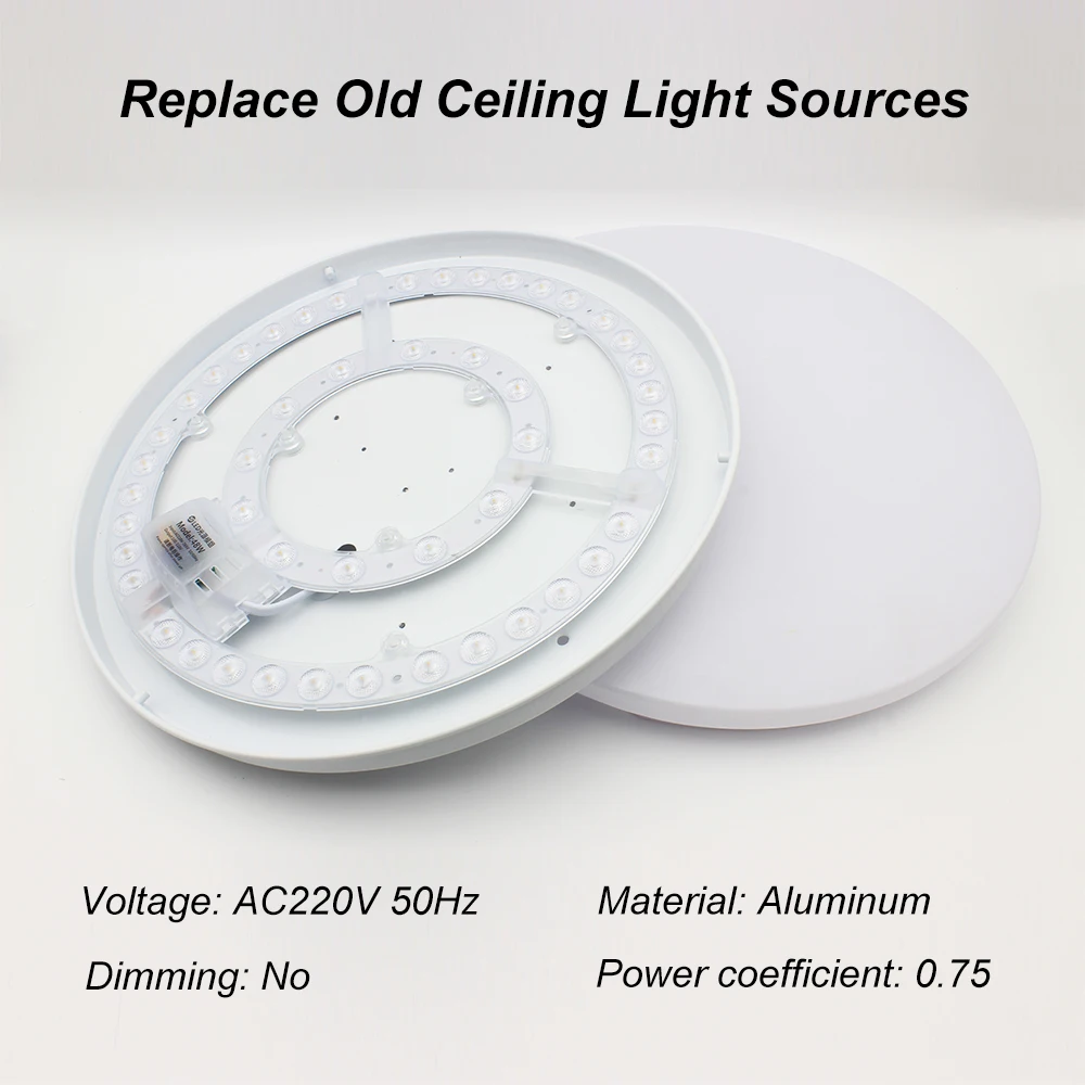 220v Led Ceiling Light Module 12w 18W 24W 36W 48W 72W LED Panel Panel Light Replacement Ceiling Fan Wall Lamp Round Module 5