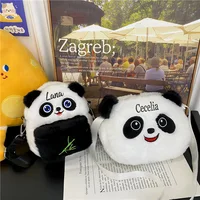 Personalized Cute Cartoon Plush Giant Panda Crossbody Bag Customized Embroidered Name One Shoulder Bag Doll Backpack Girl Gift 1