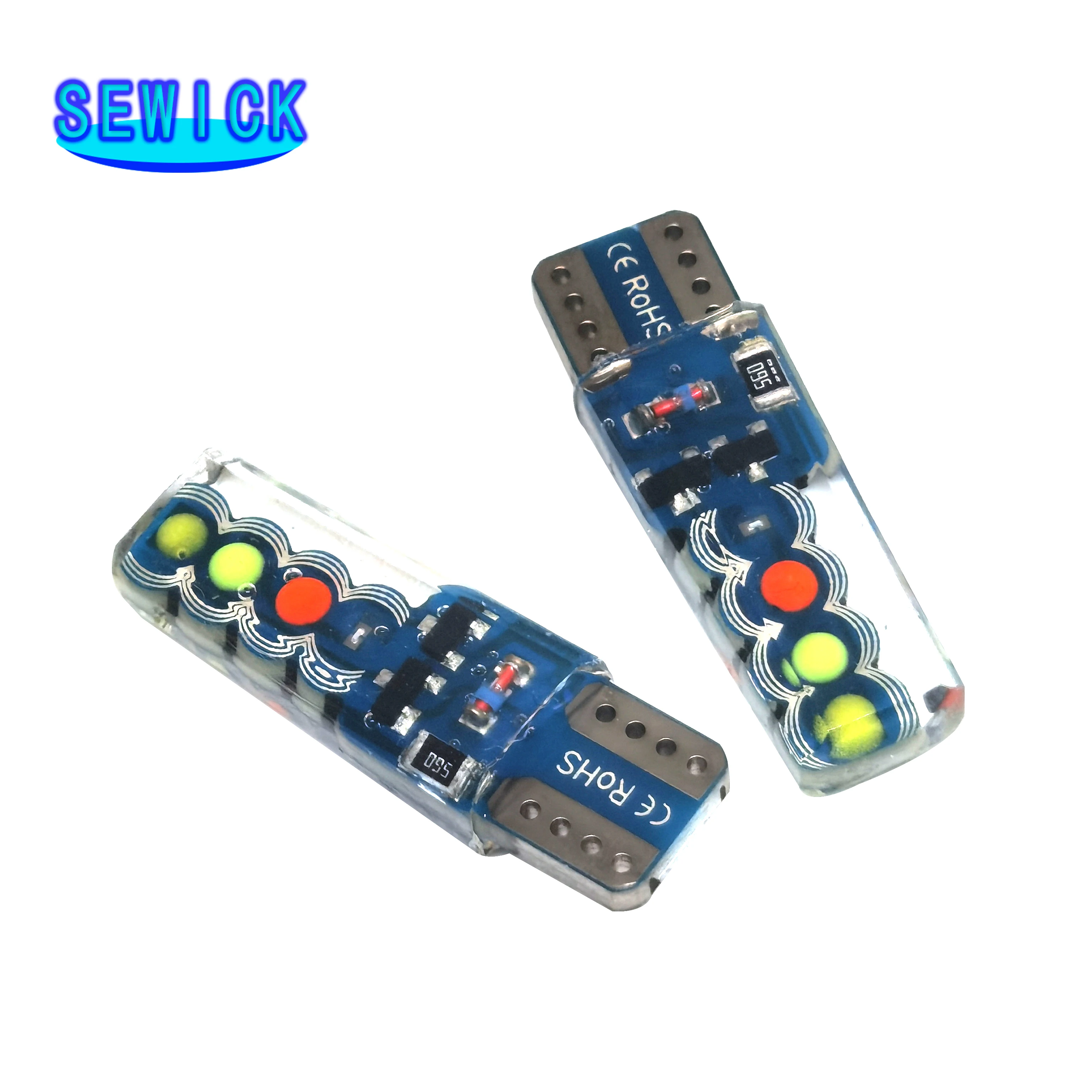 

200 шт. RGB W5W светодиодный лампы 194 168 T10 COB 8SMD стробоскопическая вспышка для автомобиля фотолампа разные цвета Автоматическая индикаторная лампа