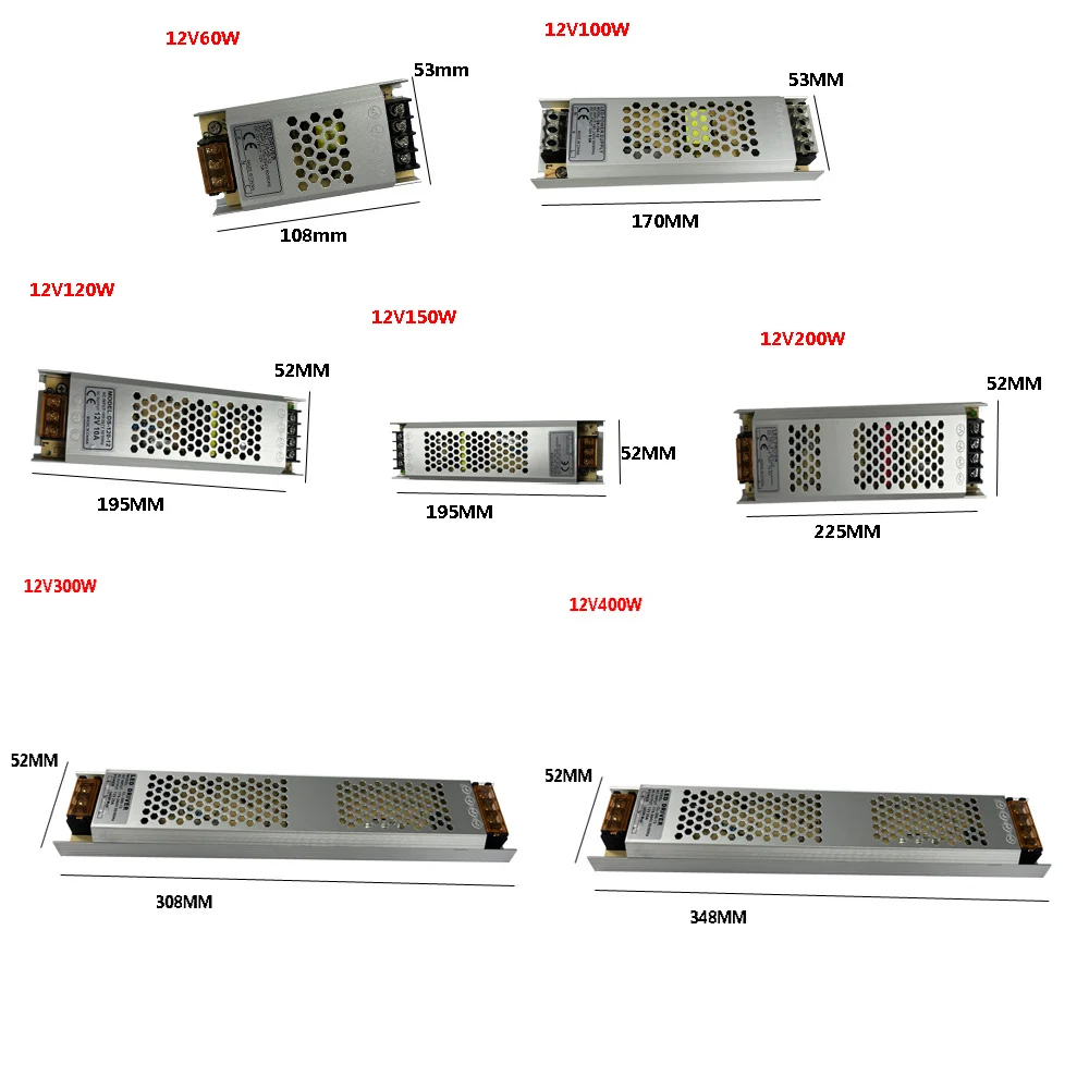Sleek High-Efficiency Light Transformer | Versatile Ultra-Thin Power Supply for LED Strips, AC to DC Adapter