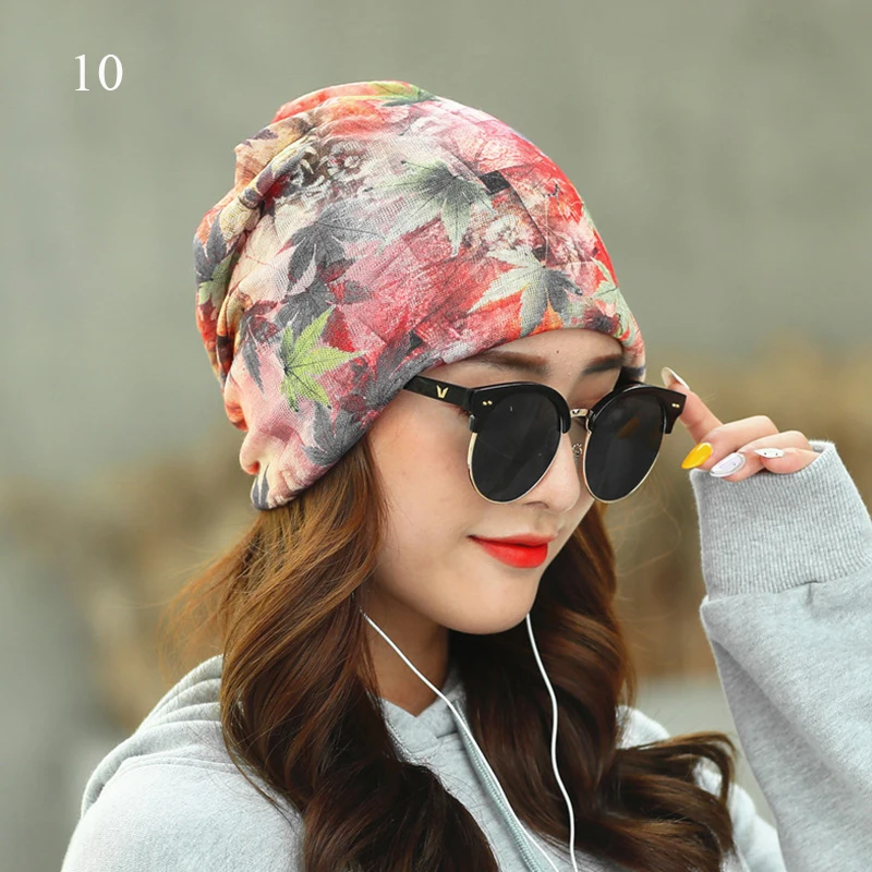 Women's Beanies Caps Printed Pullover Cap Chemotherapy Cap Pile Pile Cap Outdoor Hat Turban Cap Spring and Summer Breathable Cap 5