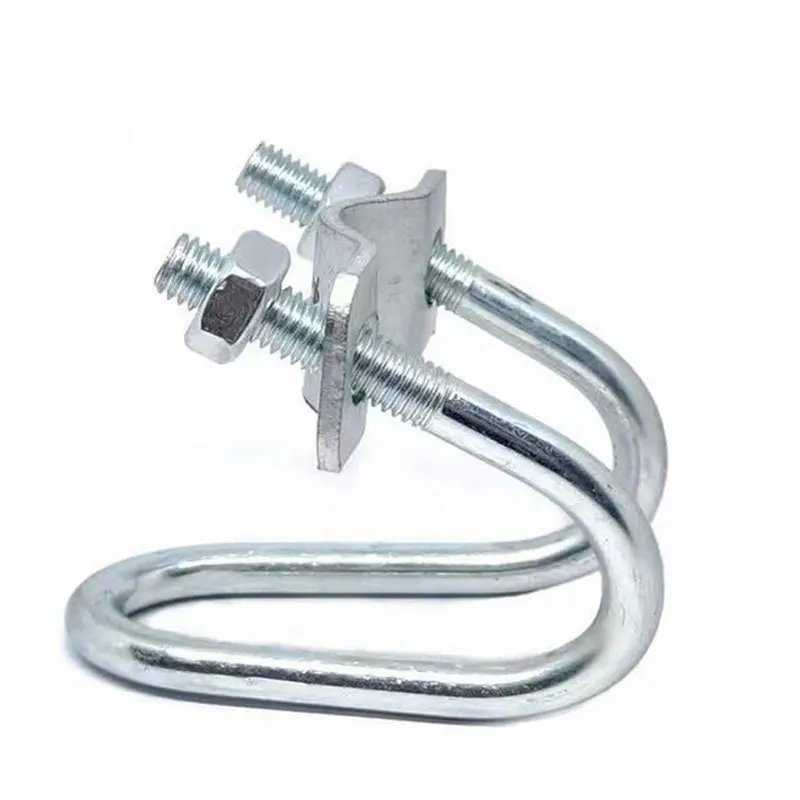 M8 Square Tube Fastener Welding Free Fixed Card Galvanized Clevis Steel Pipe Connection Clip Put Helf tube fastener clip