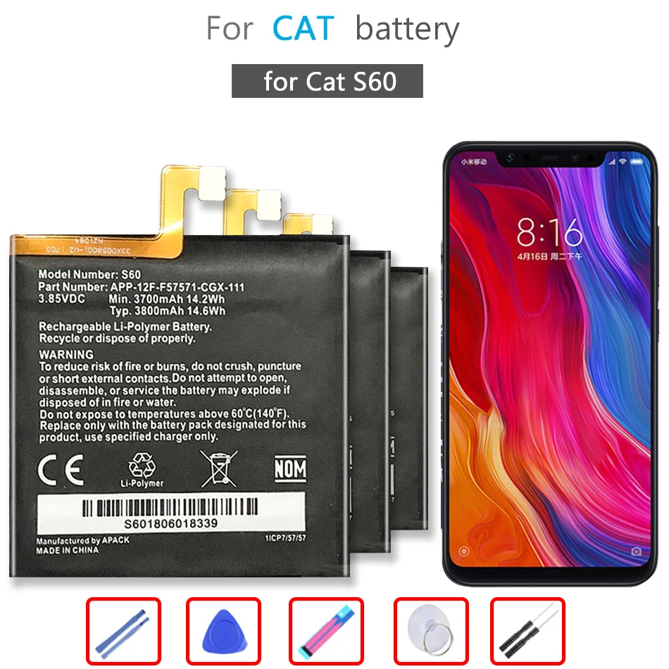 Batteria 3800Mah Per Cat S60 Cellulare Li-Ion Bateria