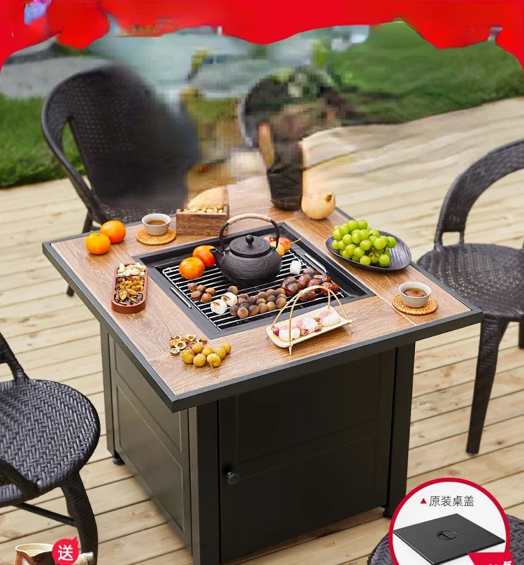 

Courtyard barbecue table household charcoal barbecue stove heater outdoor fire outdoor stove villa stove tea table