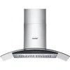 Curved Glass Range Hood,36 Inch,450 CFM ,3 Speed ,Gesture Sensing &Touch Control Panel ,Convertible ,Baffle Filters，2 LED Lights 1