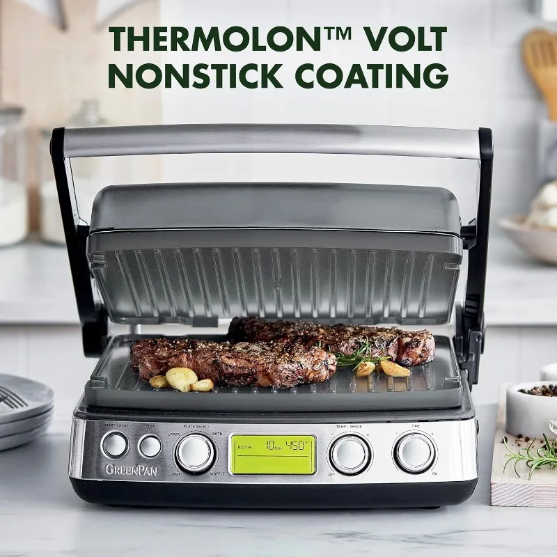7-in-1 Multi-Function Contact Grill & Griddle, Healthy Ceramic Nonstick Aluminum,Adjustable Shade & Shear 2