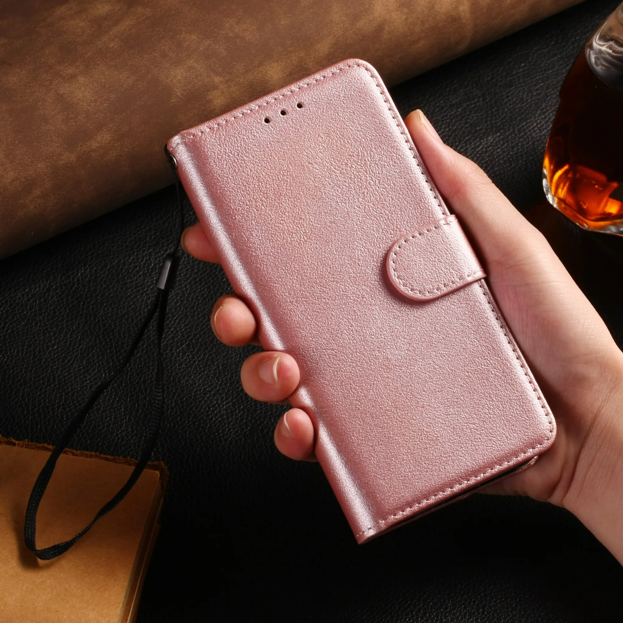 Elegant Artificial Leather Wallet Phone Case Cover