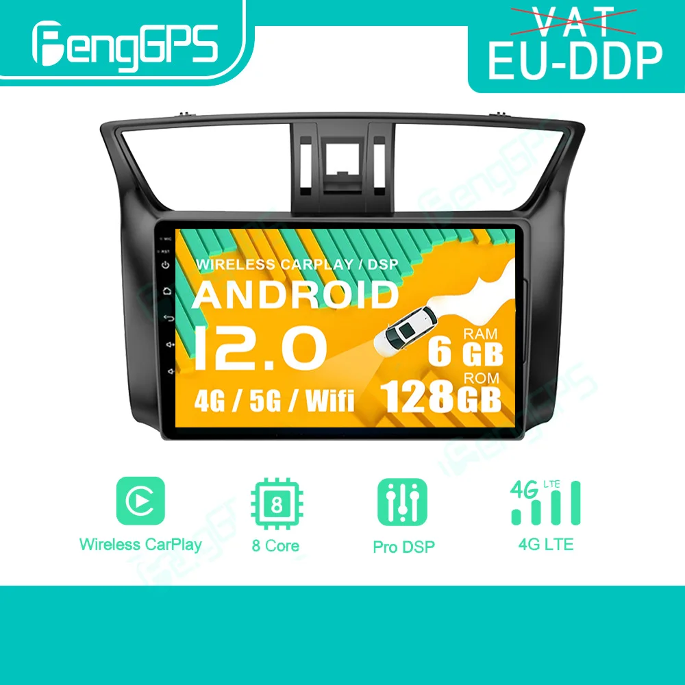 

Android 12 For Nissan sylphy sentra B17 2012-2017 Navigation Car Multimedia Stereo Navigation Player AutoRadio QLED DSP CarPlay