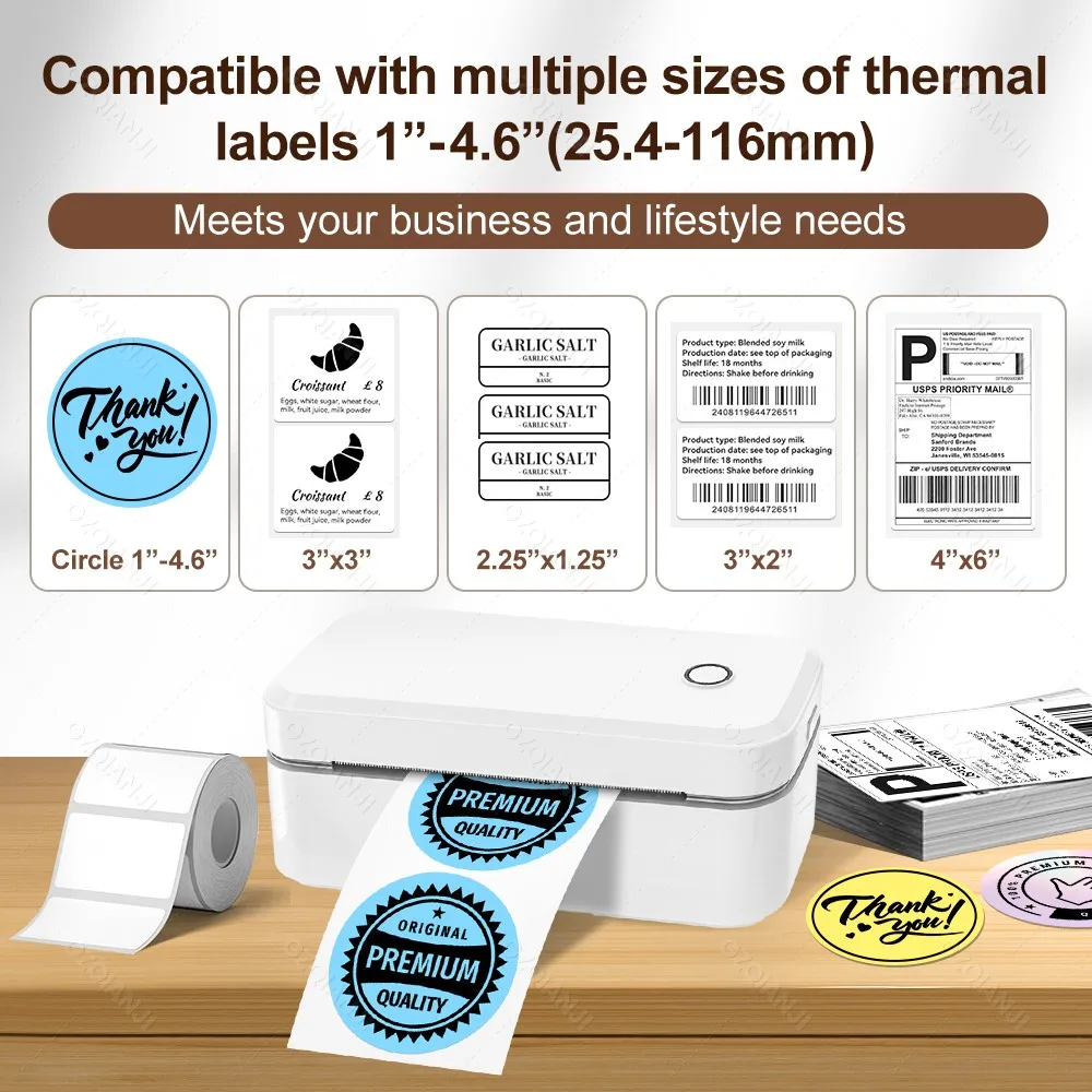 110mm Marklife X4 Bluetooth Thermal Label Printer Small Shipping Label Printer 4X6inch Compatible with iPhone Android Mac Window