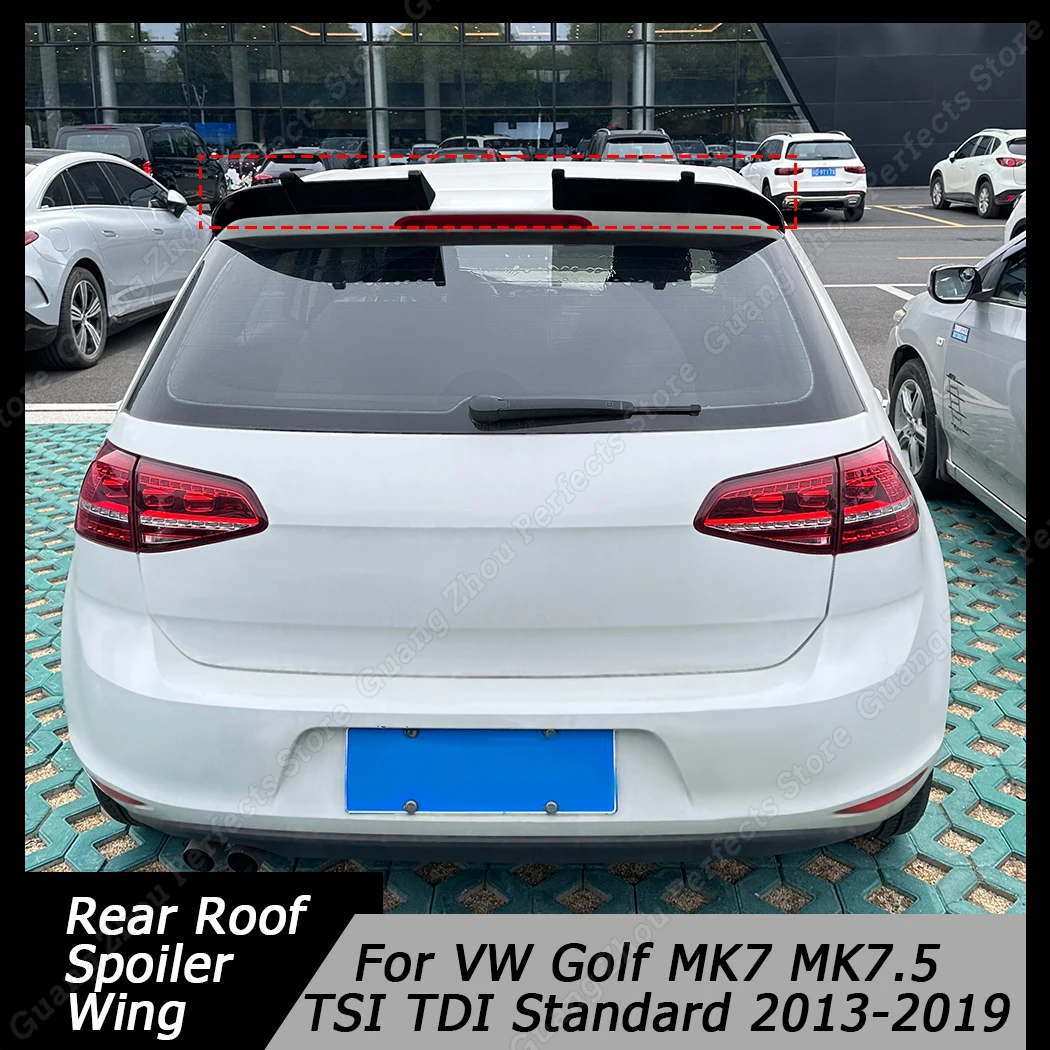 자동차 리어 루프 트렁크 스포일러 윙 스포츠 테일 튜닝 액세서리, VW 골프 MK7 MK7.5 TSI TDI 표준 2013-2019 글로스 블랙 ABS