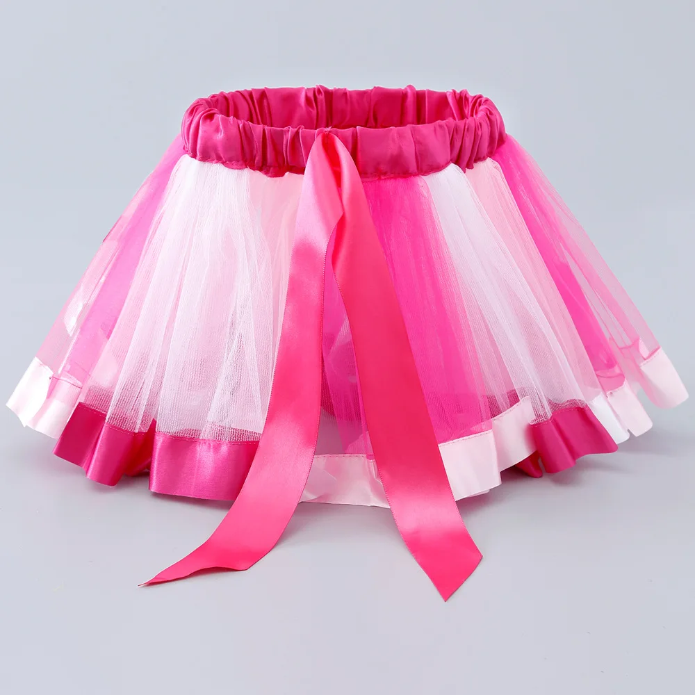 0-8Y Cute Kids Baby Girls Skirts Mini Princess Girl Rainbow Tulle Dance Performance Tutu Skirt Toddler Children Summer Clothing