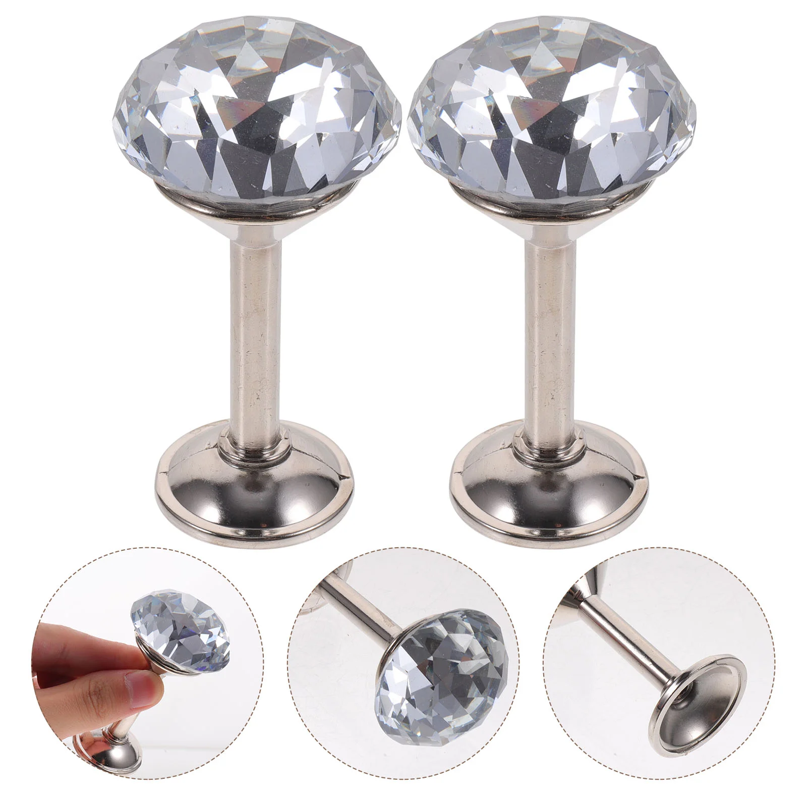 2Pcs Clear Curtain Holdbacks Window Drapery Tie Back Clips Wall Hook Tassel Holder for Christmas Home Decor Window Accessories