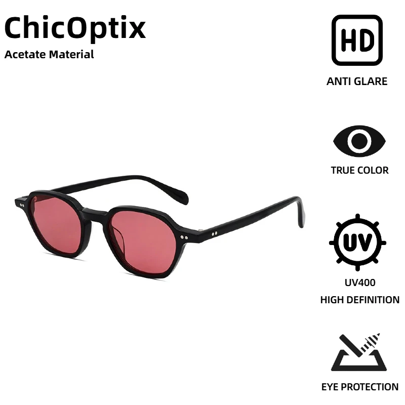 ChicOptix Retro Klassische Mode Frauen Sonnenbrille Männer Marke Designer Hohe Qualität Acetat Sonnenbrille UV400 Metall Scharnier Nylon Objektiv