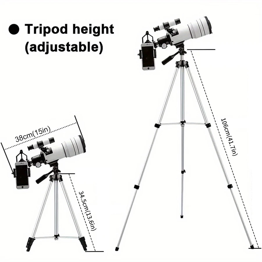 30070 Astronomy Telescope 15-150x Zoom Professional Telescope Suitable for Hiking To Explore The Universe