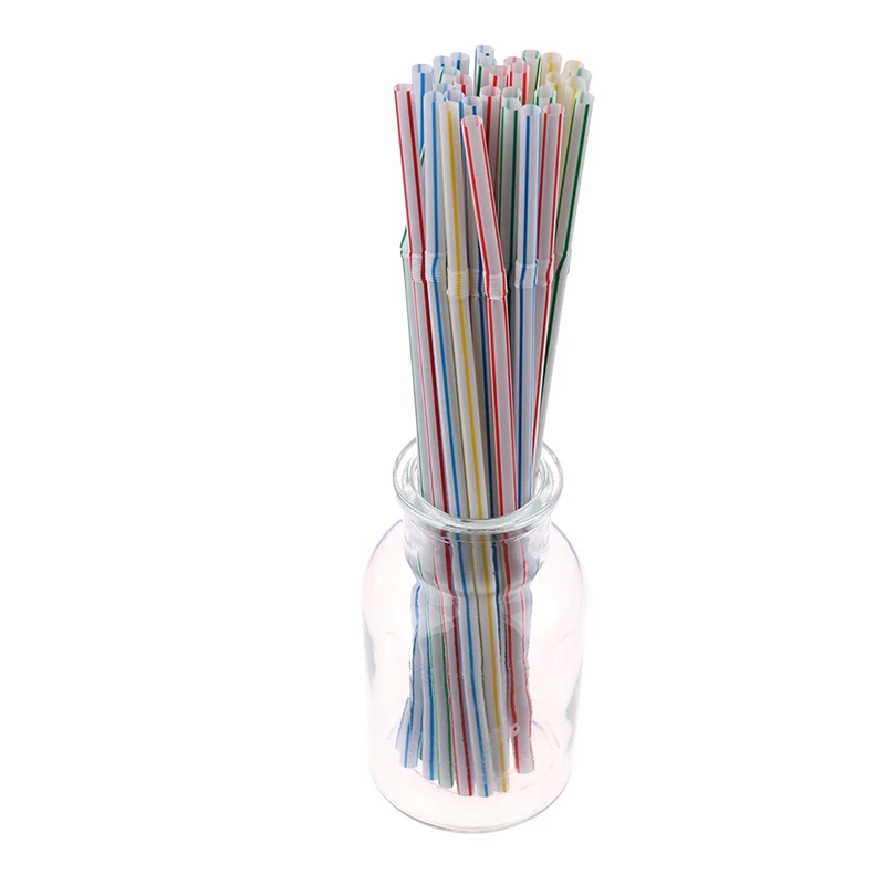 Drinking Straws,Cocktail Accessories,Straw Accessories 100pcs Disposable Flexible Plastic Straws