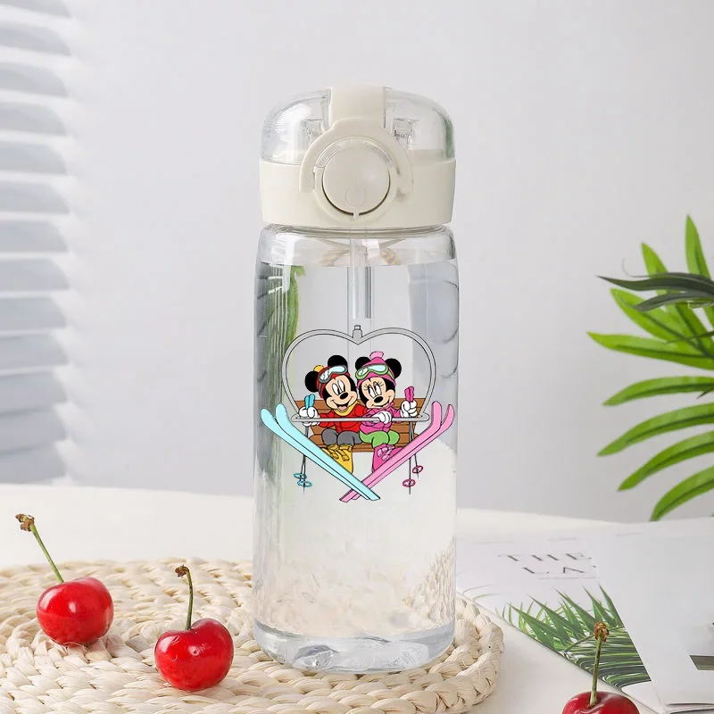 400ML Disney Cartoon Water Cup Children's New School Student Kettle Girls Large Capacity Anime Minnie Mickey Juice Cup Gift