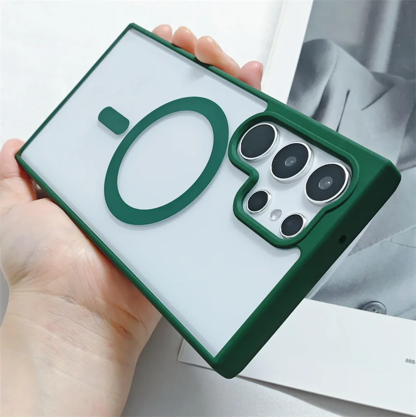Transparent Candy Color Magnetic Shockproof Case with Magsafe Compatibility