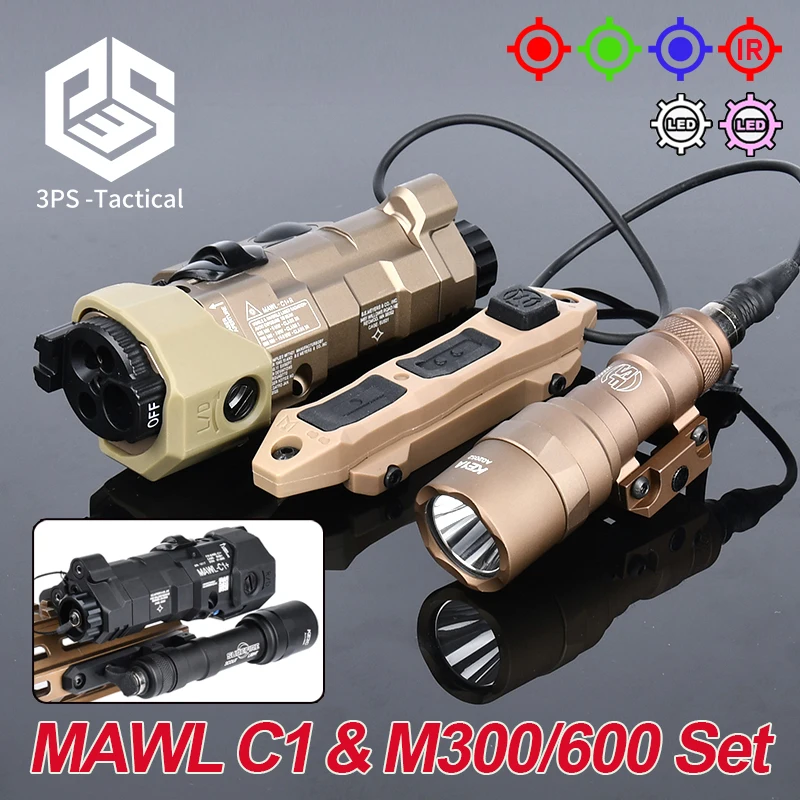 

WADSN MAWL-C1 Tactical Red Dot Laser Sight Airsoft Metal CNC Green Blue IR Aiming MAWL Laser Surefir M300 M600 AR15 Weapon Light