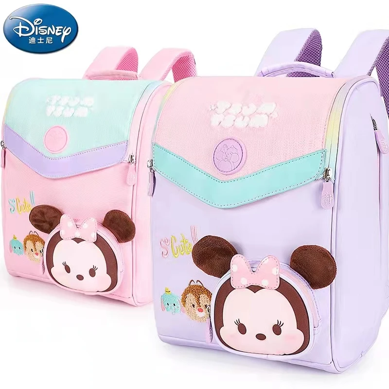 2022 Disney Mickey School Bags For Girl Tsum Tsum Primary Student Shoulder Orthopedic Backpack Large Capacity Grade 1-3 Mochilas