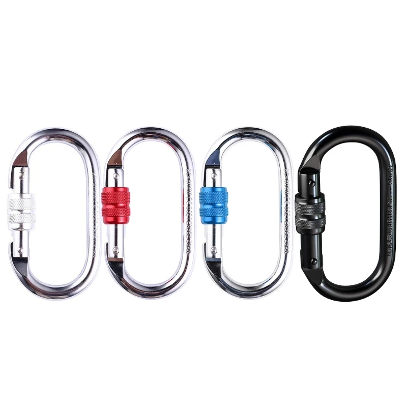 

Oval Screw Gate Locking Carabiner Spring Keychains Clip Hook Buckle