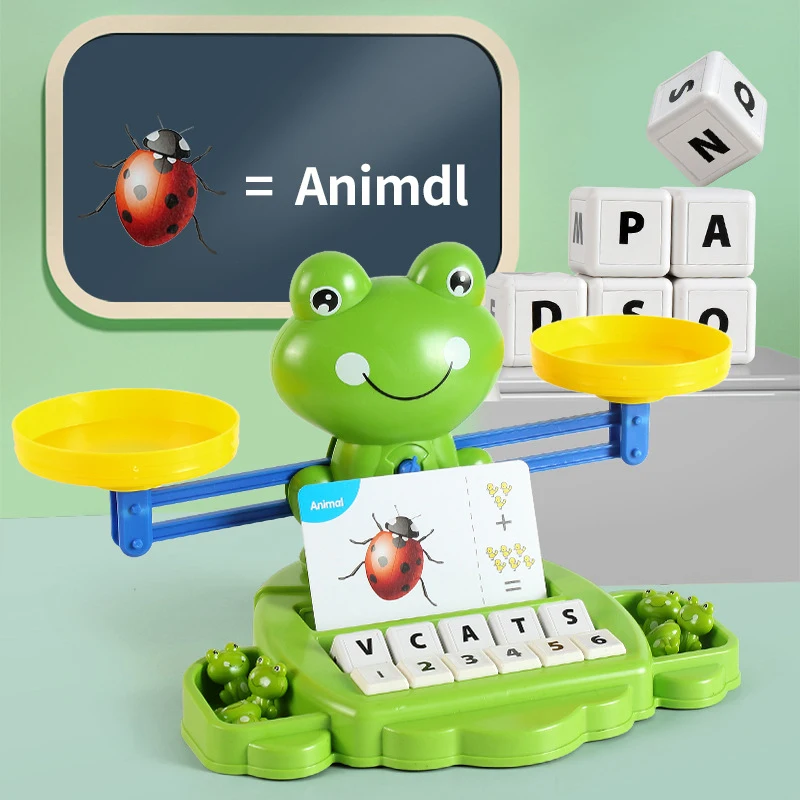 Mini inteligente sapo balança crianças montessori matemática brinquedo  número digital jogo de tabuleiro educacional aprendizagem brinquedos  material