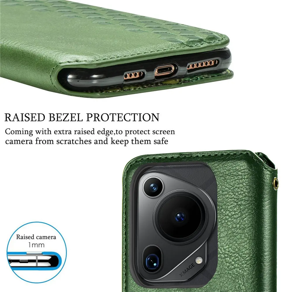 Magnetic Flip Wallet Leather Case - 360° Protective Book Cover