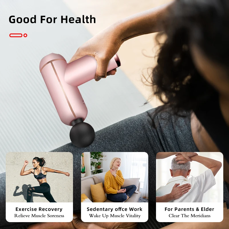 Portable Massage Gun Percussion Pistol Massager for Body Neck Deep Pain Therapy Vibrating Massage Relaxation Pain Relief Fitness