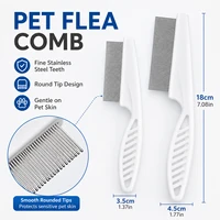 Pet Flea Comb Stainless Steel Dense Teeth Design Dog Cat Hair Remover Brush Portable Dematting Grooming Cleaning Supplies 6