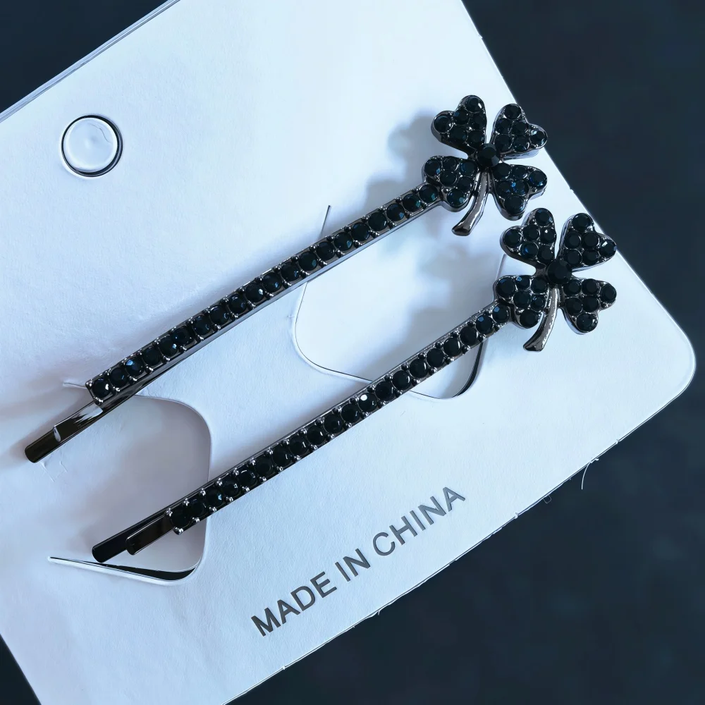 2 Stück/Set Kristall-Seitenhaarspangen für Frauen und Mädchen, Vintage-Haarnadeln, Metall-Haarspangen, Damen-Haarklammern, Haar-Accessoires – Detail 5