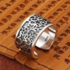 Bague Girlbible en argent sterling 925 pour femme, couple, minimaliste, faite à la main, rétro, avec pierre noire, bijoux de fête, cadeau, anti-allergie