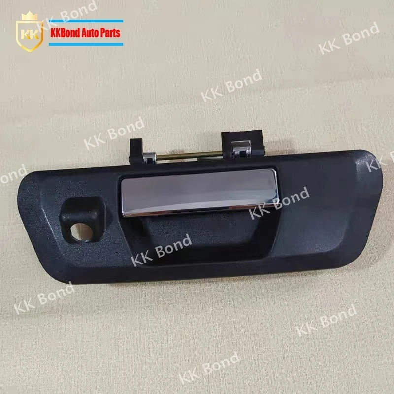 닛산 나바라 2014-2023 D23 NP300 RIICH 6 2017 90606-4JG0C 용 카메라 키홀 도금이 있는 1PC 자동차 리어 테일게이트 도어 핸들