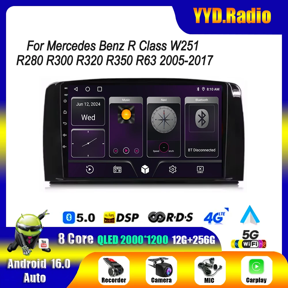 Android 16 For Mercedes Benz R Class W251 R280 R300 R320 R350 R63 2005 ...