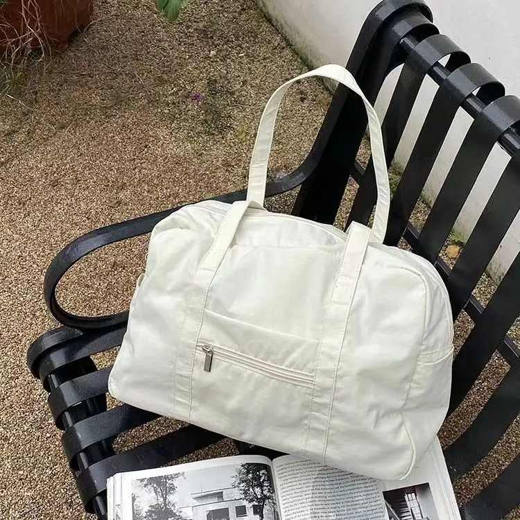 JIAERDI Portable Large Capacity Pink Tote Bag Purse Women Nylon Sports Fitness Chic Casual Handbag Ladies Travel Shoulder Bags