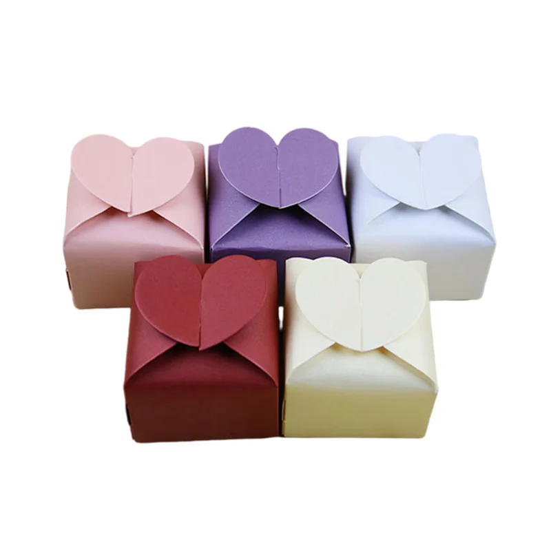 10/20/50Pcs Love Heart Paper Candy Boxes Wedding Favor Gifts Box
