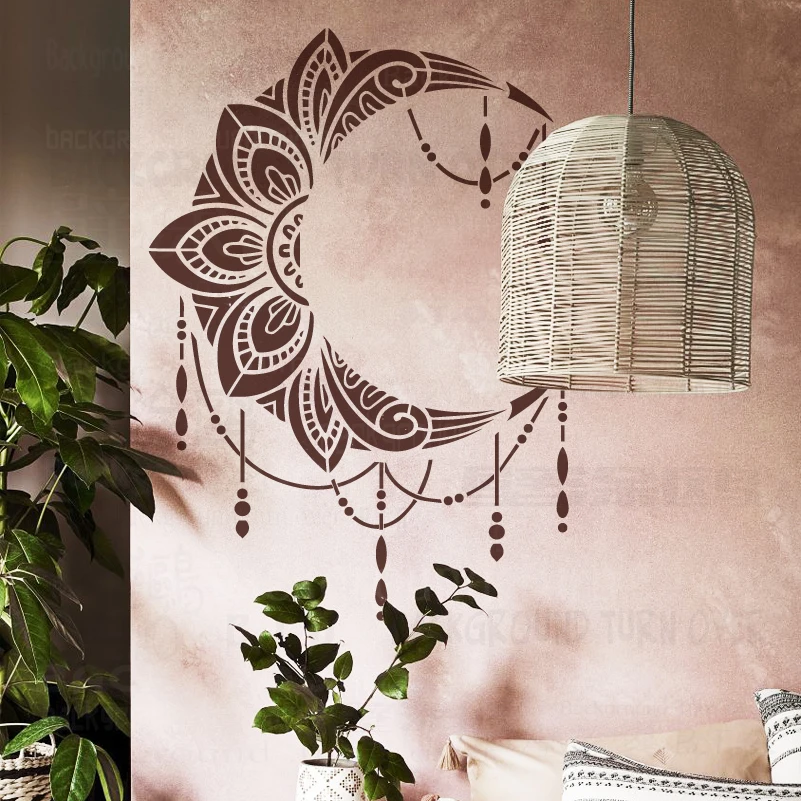 57cm 114cm Wall Stencil For Painting Decorative Putty Target Template Furniture Makers Moon
